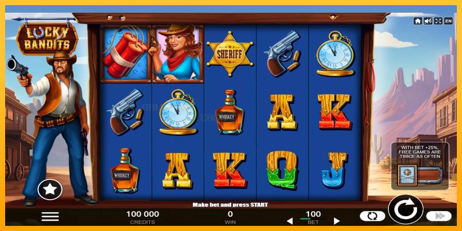 Lucky Bandits игрална машина за пари, снимка 1