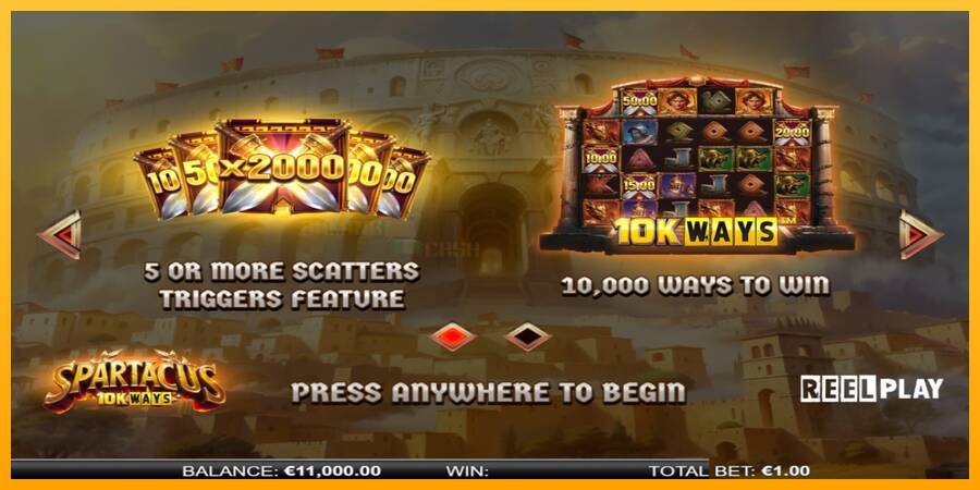 Spartacus 10K Ways игрална машина за пари, снимка 1