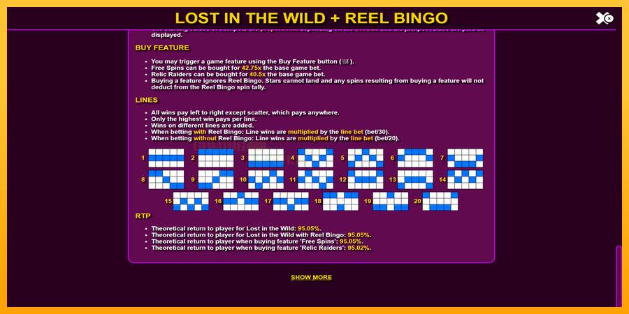 Lost in the Wild with Reel Bingo игрална машина за пари, снимка 7