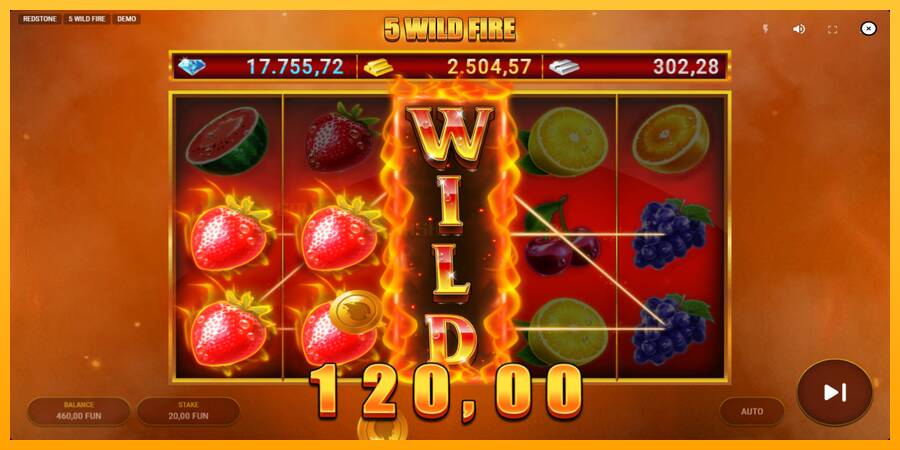 5 Wild Fire игрална машина за пари, снимка 4