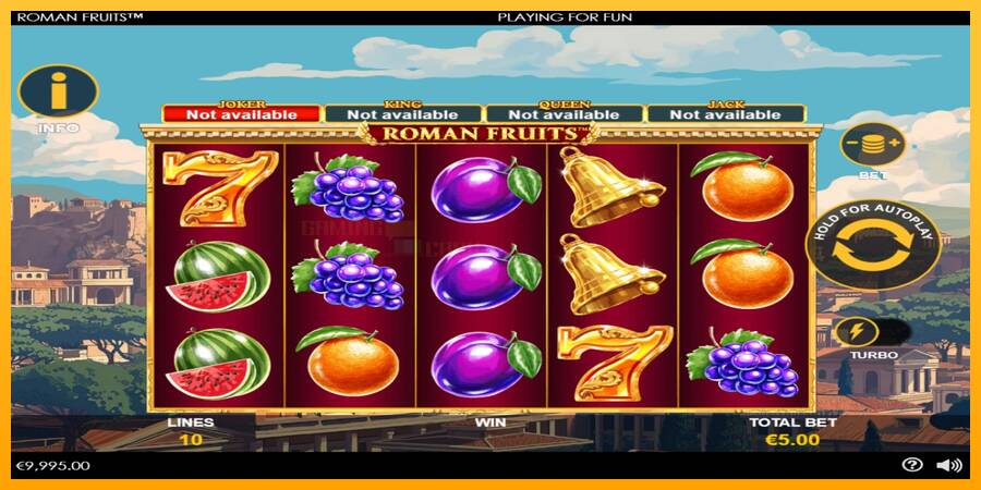 Roman Fruits игрална машина за пари, снимка 2