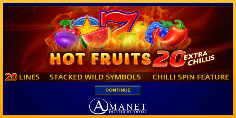 Hot Fruits 20 Extra Chillis игрална машина за пари, снимка 1