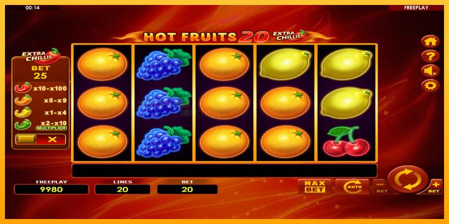 Hot Fruits 20 Extra Chillis игрална машина за пари, снимка 2