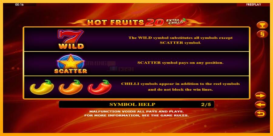 Hot Fruits 20 Extra Chillis игрална машина за пари, снимка 5