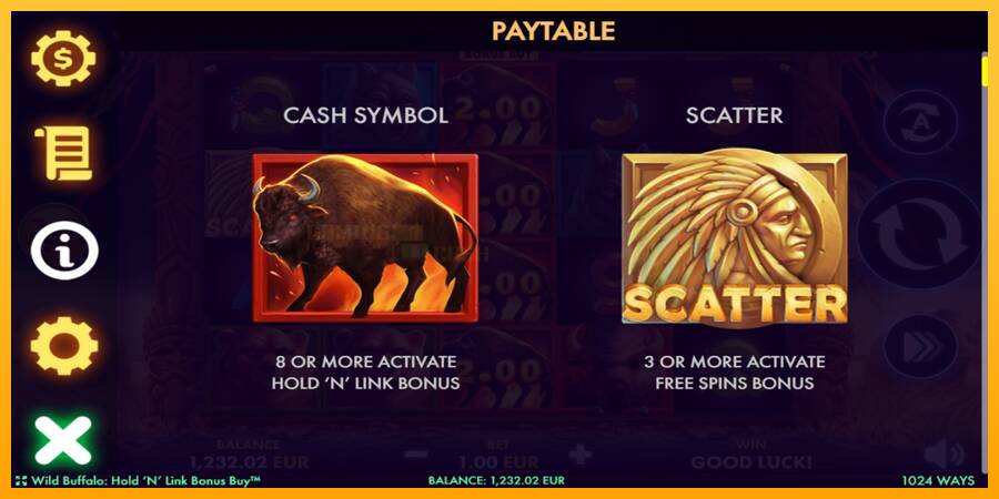 Wild Buffalo Hold N Link Bonus Buy игрална машина за пари, снимка 4