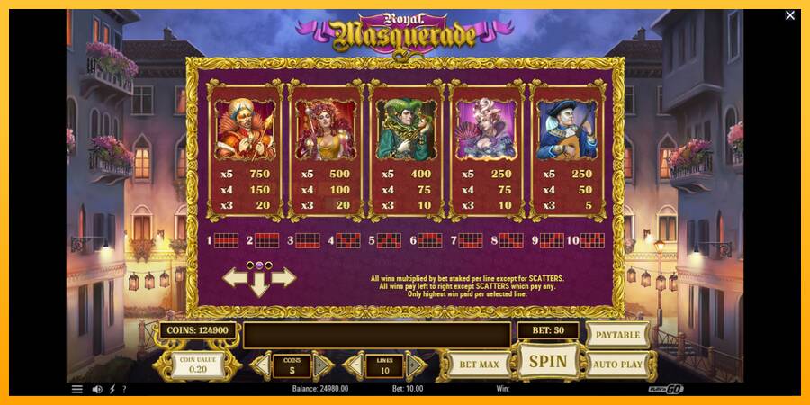 Royal Masquerade игрална машина за пари, снимка 5