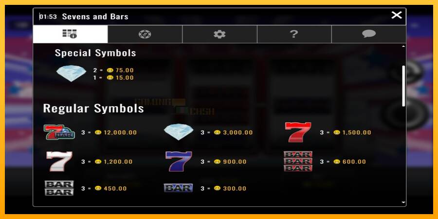 Sevens and Bars игрална машина за пари, снимка 2