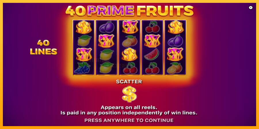 40 Prime Fruits игрална машина за пари, снимка 1