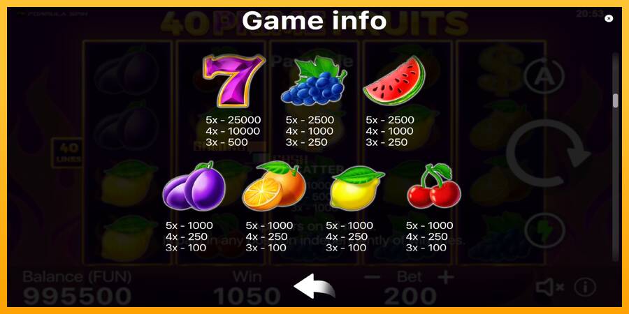 40 Prime Fruits игрална машина за пари, снимка 6