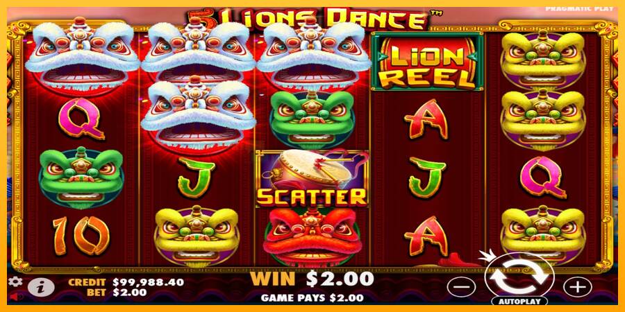 5 Lions Dance игрална машина за пари, снимка 4