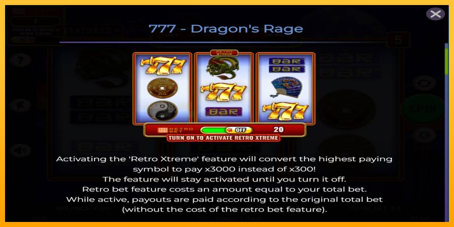 777 - Dragons Rage игрална машина за пари, снимка 4