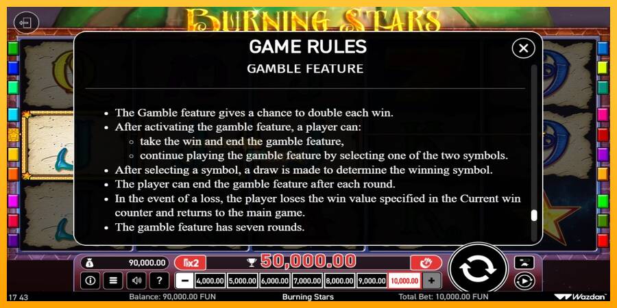 Burning Stars игрална машина за пари, снимка 4