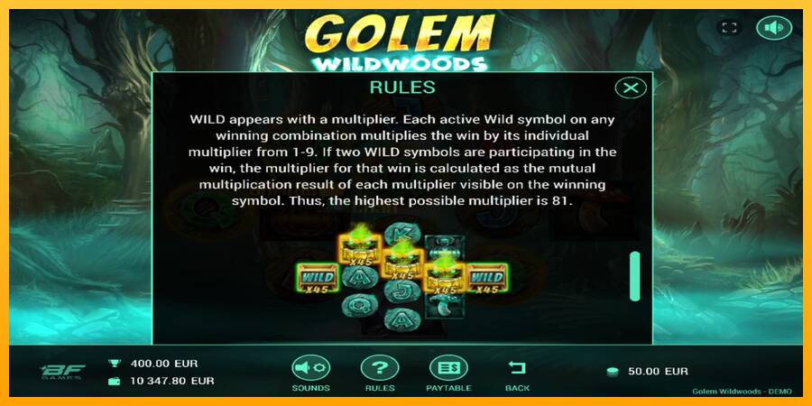 Golem Wildwoods игрална машина за пари, снимка 5