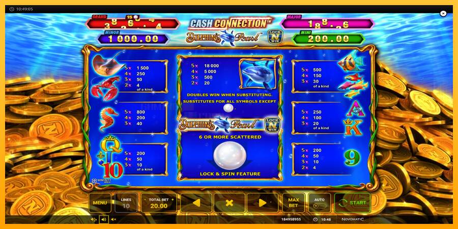 Cash Connection Dolphins Pearl игрална машина за пари, снимка 5