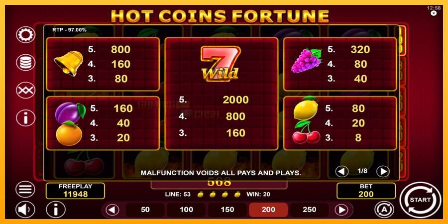 Hot Coins Fortune игрална машина за пари, снимка 5