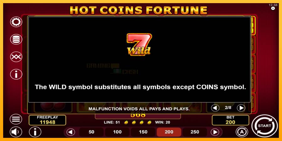 Hot Coins Fortune игрална машина за пари, снимка 6