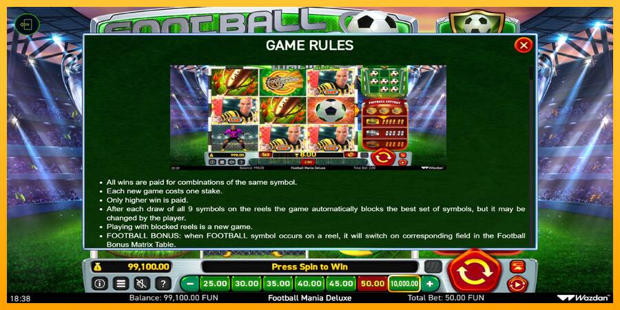 Football Mania Deluxe игрална машина за пари, снимка 6