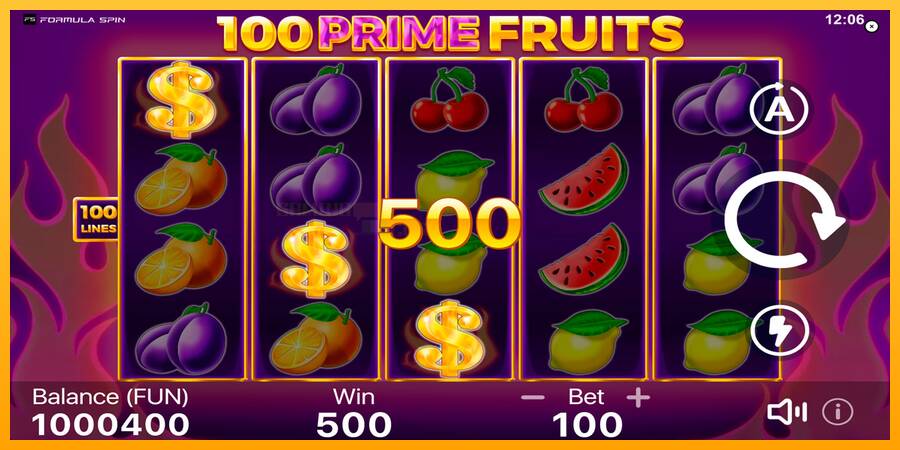 100 Prime Fruits игрална машина за пари, снимка 2