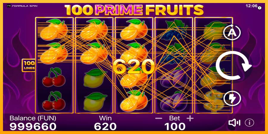 100 Prime Fruits игрална машина за пари, снимка 4