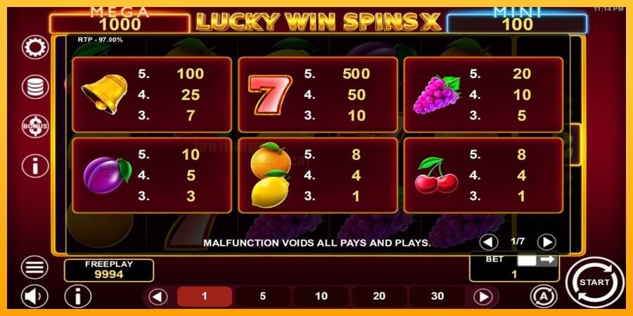 Lucky Win Spins X игрална машина за пари, снимка 4