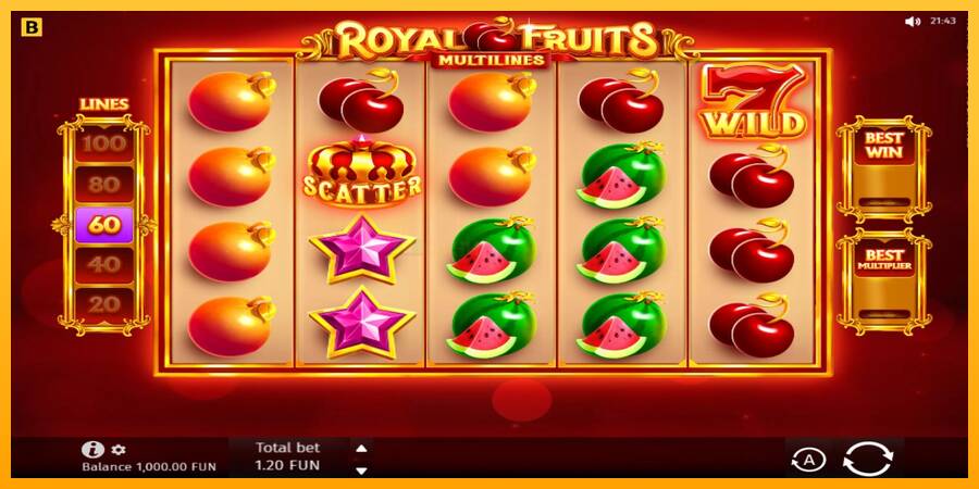 Royal Fruits Multilines игрална машина за пари, снимка 1