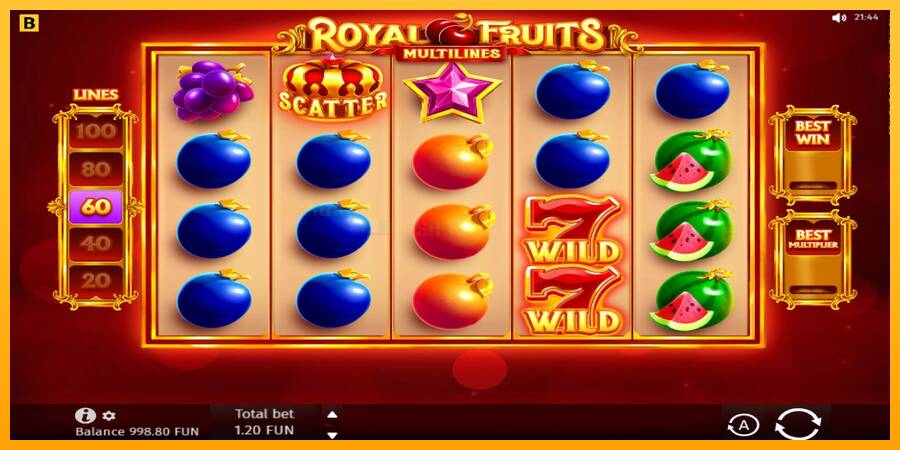 Royal Fruits Multilines игрална машина за пари, снимка 2