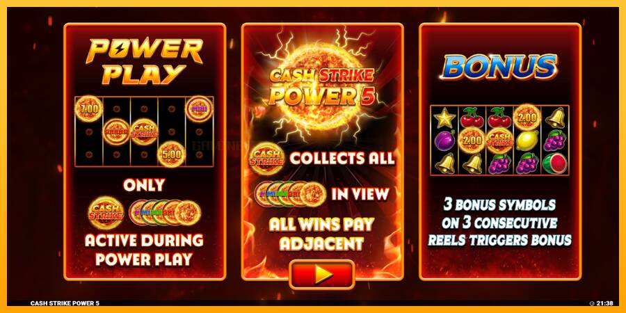 Cash Strike Power 5 игрална машина за пари, снимка 1