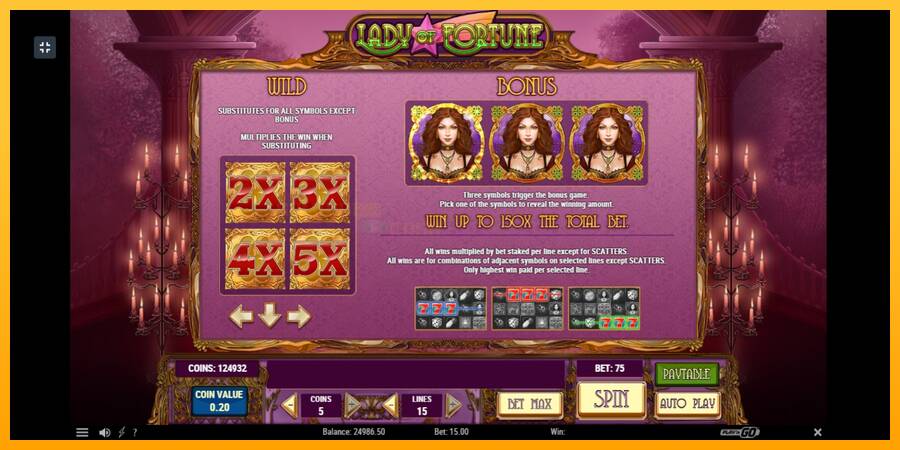 Lady of Fortune игрална машина за пари, снимка 5