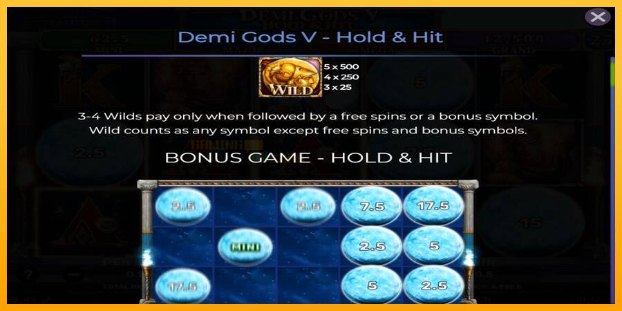 Demi Gods V Hold & Hit игрална машина за пари, снимка 4