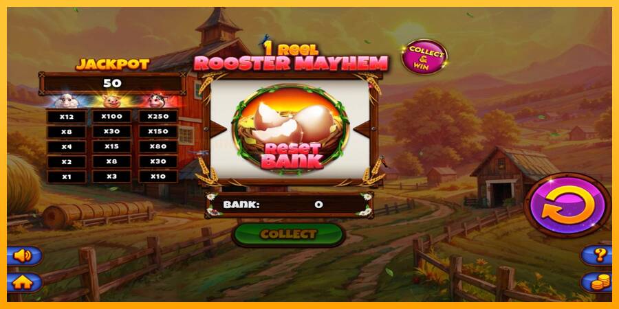 1 Reel Rooster Mayhem игрална машина за пари, снимка 1