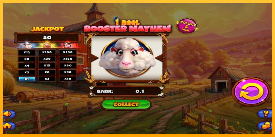 1 Reel Rooster Mayhem игрална машина за пари, снимка 2