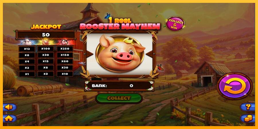 1 Reel Rooster Mayhem игрална машина за пари, снимка 3