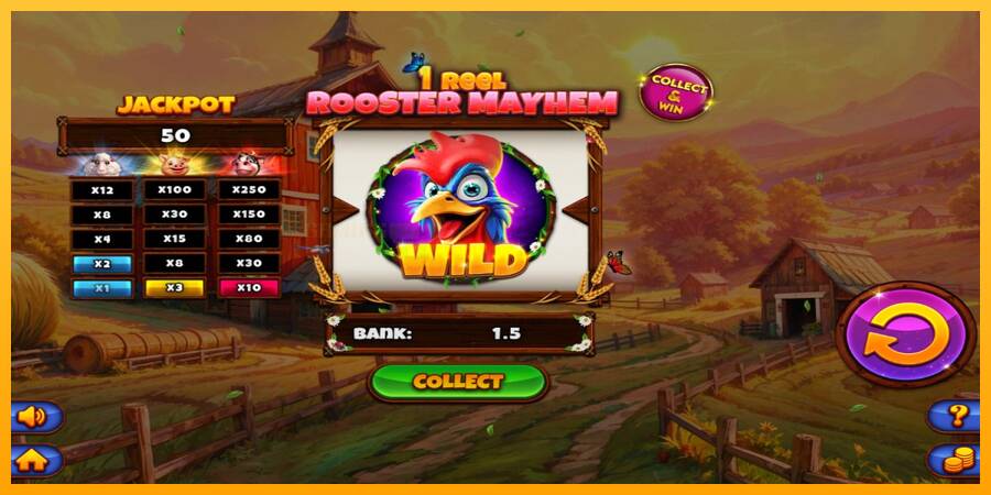 1 Reel Rooster Mayhem игрална машина за пари, снимка 4