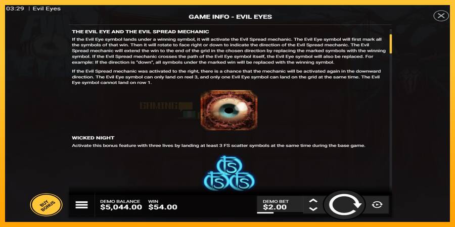 Evil Eyes игрална машина за пари, снимка 4