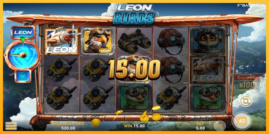 Leon Birds игрална машина за пари, снимка 4