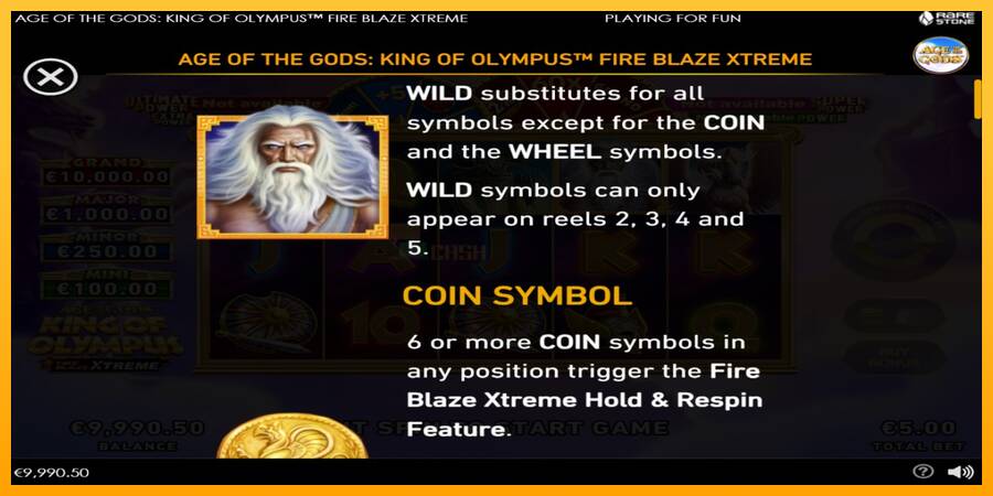 Age of the Gods: King of Olympus Fire Blaze Xtreme игрална машина за пари, снимка 4