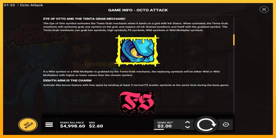 Octo Attack игрална машина за пари, снимка 5