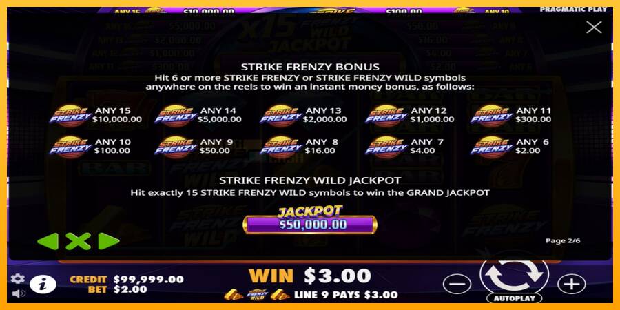 Strike Frenzy игрална машина за пари, снимка 5