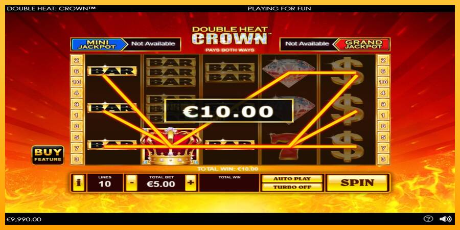 Double Heat: Crown игрална машина за пари, снимка 3