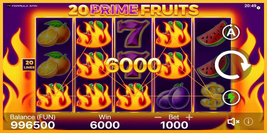 20 Prime Fruits игрална машина за пари, снимка 4