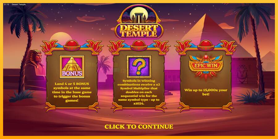 Desert Temple игрална машина за пари, снимка 1