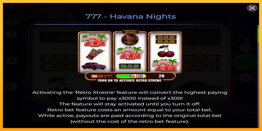 777 - Havana Nights игрална машина за пари, снимка 4