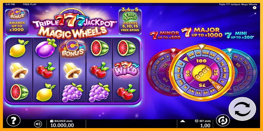 Triple 777 Jackpot Magic Wheels игрална машина за пари, снимка 2