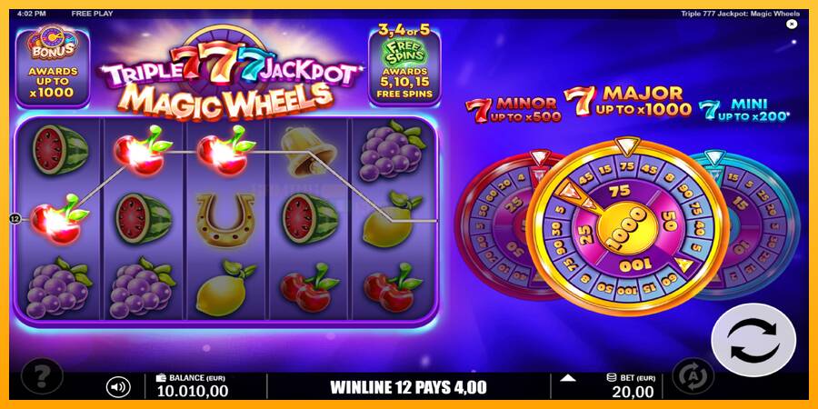 Triple 777 Jackpot Magic Wheels игрална машина за пари, снимка 4