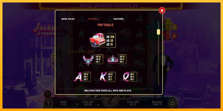 Jackpot Dreamhouse игрална машина за пари, снимка 5