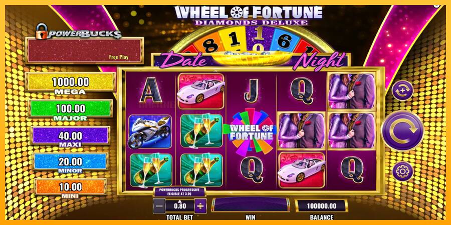 PowerBucks Wheel of Fortune Diamonds Deluxe Date Night игрална машина за пари, снимка 2