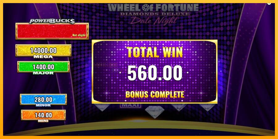 PowerBucks Wheel of Fortune Diamonds Deluxe Date Night игрална машина за пари, снимка 5