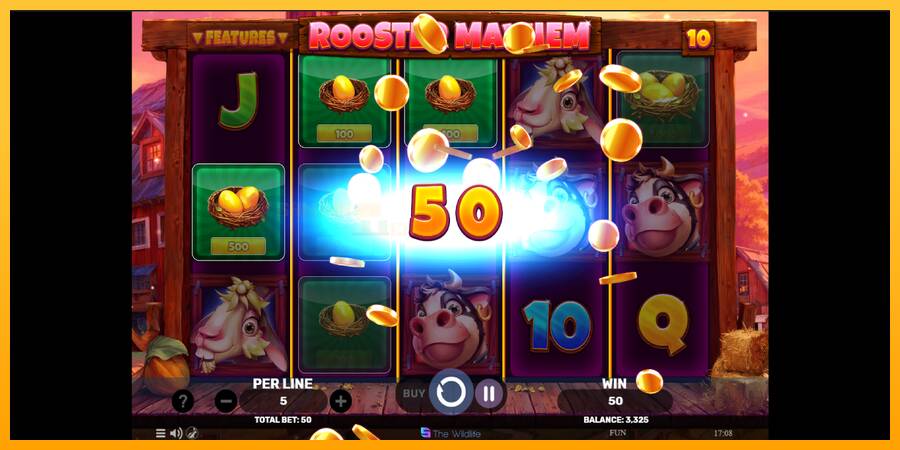 Rooster Mayhem игрална машина за пари, снимка 4