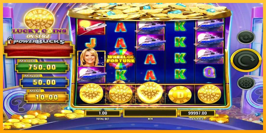 PowerBucks Wheel of Fortune Lucky Coins On Stage игрална машина за пари, снимка 2