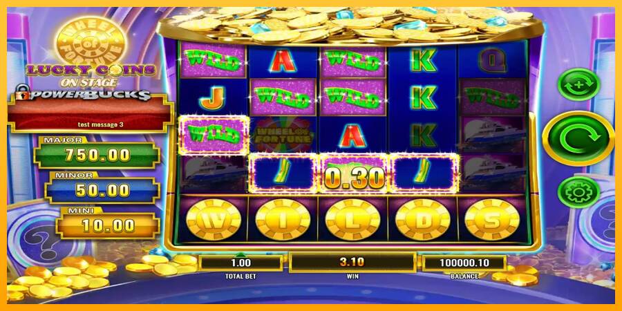 PowerBucks Wheel of Fortune Lucky Coins On Stage игрална машина за пари, снимка 4